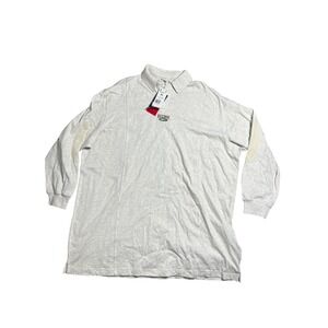 Reebok XL Long Sleeve Polo Tee Dress Heather Grey Embroidered Logo 100030852